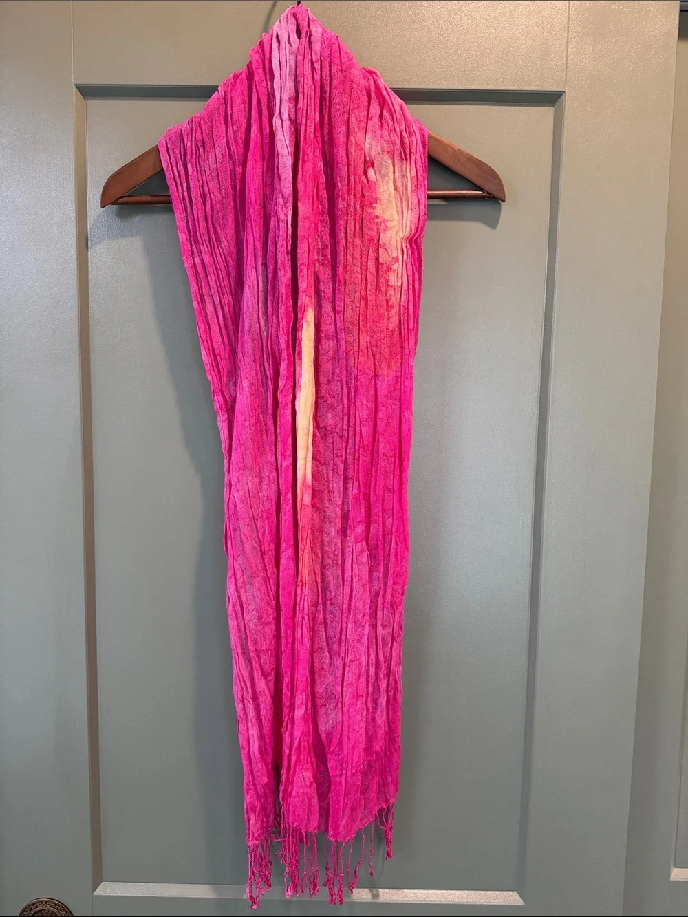 Pink & Yellow Tie-Dye Lightweight Scarf